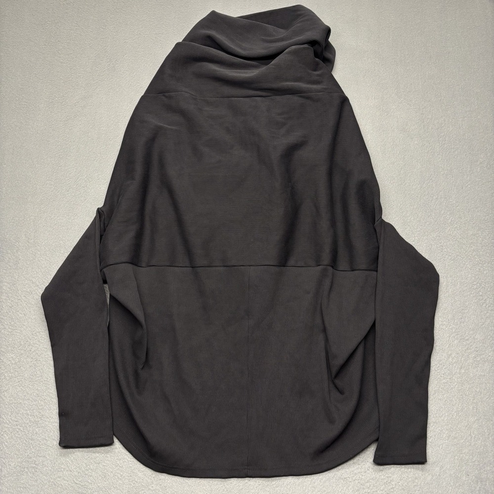 Black Draped Zip-Front Cardigan Sweater - Picture 9 of 10